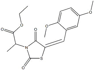 ethyl 2-[5-(2,5-dimethoxybenzylidene)-2,4-dioxo-1,3-thiazolidin-3-yl]propanoate Struktur