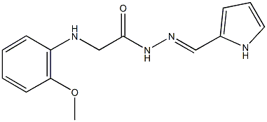 2-(2-methoxyanilino)-N'-(1H-pyrrol-2-ylmethylene)acetohydrazide Struktur