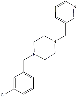 1-(3-chlorobenzyl)-4-(3-pyridinylmethyl)piperazine Struktur