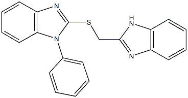 1H-benzimidazol-2-ylmethyl 1-phenyl-1H-benzimidazol-2-yl sulfide Struktur