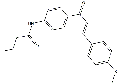 N-(4-{3-[4-(methylsulfanyl)phenyl]acryloyl}phenyl)butanamide Struktur