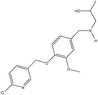 1-({4-[(6-chloro-3-pyridinyl)methoxy]-3-methoxybenzyl}amino)-2-propanol Struktur