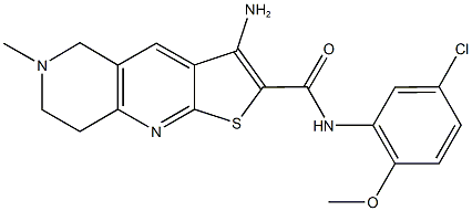 3-amino-N-(5-chloro-2-methoxyphenyl)-6-methyl-5,6,7,8-tetrahydrothieno[2,3-b][1,6]naphthyridine-2-carboxamide Struktur