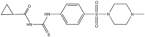 N-(cyclopropylcarbonyl)-N'-{4-[(4-methyl-1-piperazinyl)sulfonyl]phenyl}thiourea Struktur