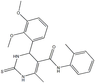 4-(2,3-dimethoxyphenyl)-6-methyl-N-(2-methylphenyl)-2-thioxo-1,2,3,4-tetrahydro-5-pyrimidinecarboxamide Struktur