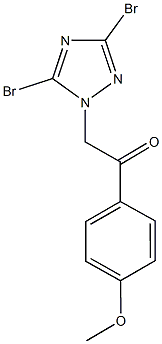 2-(3,5-dibromo-1H-1,2,4-triazol-1-yl)-1-(4-methoxyphenyl)ethanone Struktur