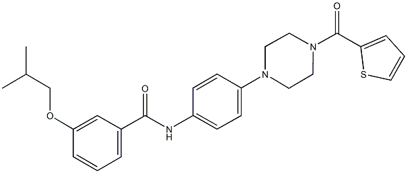 3-isobutoxy-N-{4-[4-(2-thienylcarbonyl)-1-piperazinyl]phenyl}benzamide Struktur