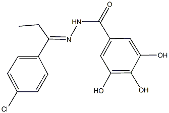 N'-[1-(4-chlorophenyl)propylidene]-3,4,5-trihydroxybenzohydrazide Struktur