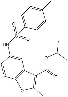 isopropyl 2-methyl-5-{[(4-methylphenyl)sulfonyl]amino}-1-benzofuran-3-carboxylate Struktur