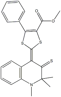 methyl 5-phenyl-2-(1,2,2-trimethyl-3-thioxo-2,3-dihydro-4(1H)-quinolinylidene)-1,3-dithiole-4-carboxylate Struktur