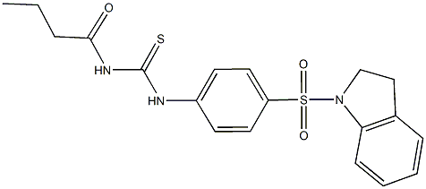 N-butyryl-N'-[4-(2,3-dihydro-1H-indol-1-ylsulfonyl)phenyl]thiourea Struktur