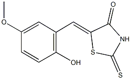 5-(2-hydroxy-5-methoxybenzylidene)-2-thioxo-1,3-thiazolidin-4-one Struktur