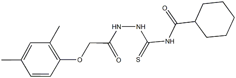 N-({2-[(2,4-dimethylphenoxy)acetyl]hydrazino}carbothioyl)cyclohexanecarboxamide Struktur