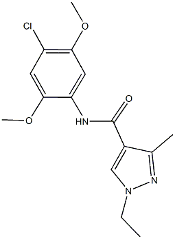 N-(4-chloro-2,5-dimethoxyphenyl)-1-ethyl-3-methyl-1H-pyrazole-4-carboxamide Struktur