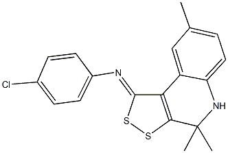 N-(4-chlorophenyl)-N-(4,4,8-trimethyl-4,5-dihydro-1H-[1,2]dithiolo[3,4-c]quinolin-1-ylidene)amine Struktur