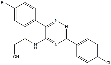 2-{[6-(4-bromophenyl)-3-(4-chlorophenyl)-1,2,4-triazin-5-yl]amino}ethanol Struktur