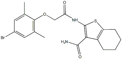 2-{[(4-bromo-2,6-dimethylphenoxy)acetyl]amino}-4,5,6,7-tetrahydro-1-benzothiophene-3-carboxamide Struktur