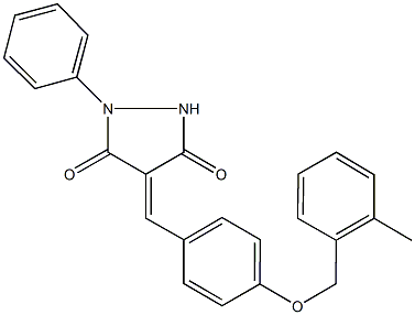 4-{4-[(2-methylbenzyl)oxy]benzylidene}-1-phenyl-3,5-pyrazolidinedione Struktur