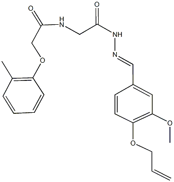 N-(2-{2-[4-(allyloxy)-3-methoxybenzylidene]hydrazino}-2-oxoethyl)-2-(2-methylphenoxy)acetamide Struktur