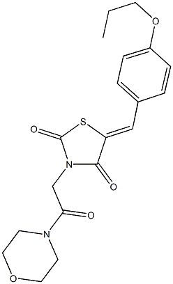 3-[2-(4-morpholinyl)-2-oxoethyl]-5-(4-propoxybenzylidene)-1,3-thiazolidine-2,4-dione Struktur