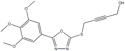 4-{[5-(3,4,5-trimethoxyphenyl)-1,3,4-oxadiazol-2-yl]sulfanyl}-2-butyn-1-ol Struktur