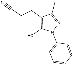 3-(5-hydroxy-3-methyl-1-phenyl-1H-pyrazol-4-yl)propanenitrile Struktur