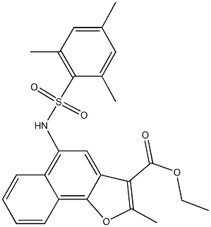 ethyl 5-[(mesitylsulfonyl)amino]-2-methylnaphtho[1,2-b]furan-3-carboxylate Struktur