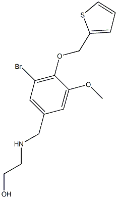 2-{[3-bromo-5-methoxy-4-(2-thienylmethoxy)benzyl]amino}ethanol Struktur