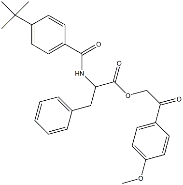 2-(4-methoxyphenyl)-2-oxoethyl 2-[(4-tert-butylbenzoyl)amino]-3-phenylpropanoate Struktur