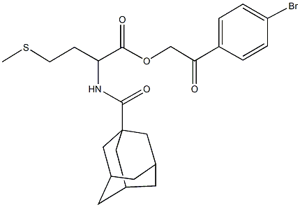 2-(4-bromophenyl)-2-oxoethyl 2-[(1-adamantylcarbonyl)amino]-4-(methylsulfanyl)butanoate Struktur