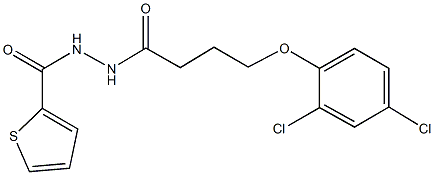 N'-[4-(2,4-dichlorophenoxy)butanoyl]thiophene-2-carbohydrazide Struktur