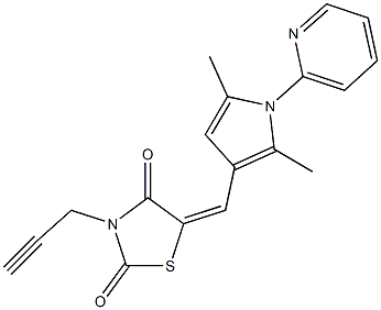 5-[(2,5-dimethyl-1-pyridin-2-yl-1H-pyrrol-3-yl)methylene]-3-prop-2-ynyl-1,3-thiazolidine-2,4-dione Struktur