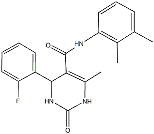 N-(2,3-dimethylphenyl)-4-(2-fluorophenyl)-6-methyl-2-oxo-1,2,3,4-tetrahydro-5-pyrimidinecarboxamide Struktur