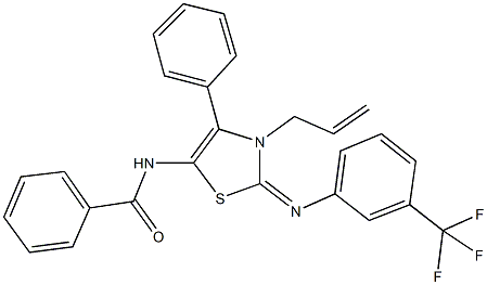 N-(3-allyl-4-phenyl-2-{[3-(trifluoromethyl)phenyl]imino}-2,3-dihydro-1,3-thiazol-5-yl)benzamide Struktur