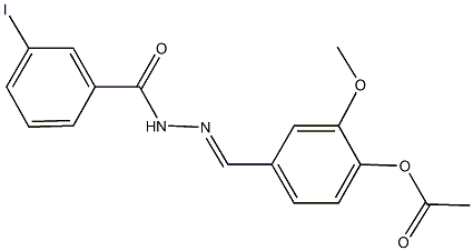 4-[2-(3-iodobenzoyl)carbohydrazonoyl]-2-methoxyphenyl acetate Struktur