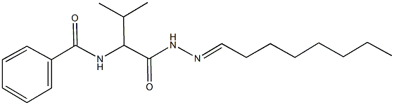 N-{2-methyl-1-[(2-octylidenehydrazino)carbonyl]propyl}benzamide Struktur