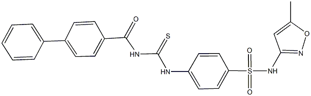 4-({[([1,1'-biphenyl]-4-ylcarbonyl)amino]carbothioyl}amino)-N-(5-methyl-3-isoxazolyl)benzenesulfonamide Struktur