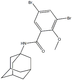 N-(1-adamantyl)-3,5-dibromo-2-methoxybenzamide Struktur