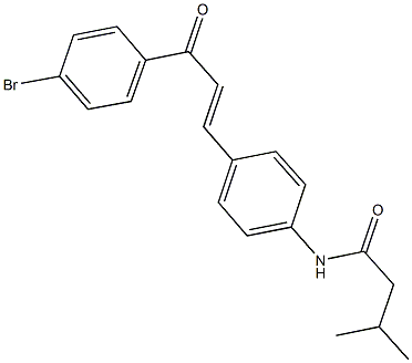 N-{4-[3-(4-bromophenyl)-3-oxo-1-propenyl]phenyl}-3-methylbutanamide Struktur