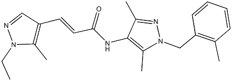 N-[3,5-dimethyl-1-(2-methylbenzyl)-1H-pyrazol-4-yl]-3-(1-ethyl-5-methyl-1H-pyrazol-4-yl)acrylamide Struktur