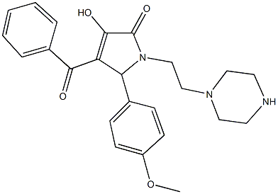 4-benzoyl-3-hydroxy-5-(4-methoxyphenyl)-1-[2-(1-piperazinyl)ethyl]-1,5-dihydro-2H-pyrrol-2-one Struktur