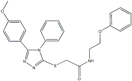 2-{[5-(4-methoxyphenyl)-4-phenyl-4H-1,2,4-triazol-3-yl]sulfanyl}-N-(2-phenoxyethyl)acetamide Struktur