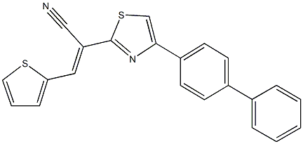 2-(4-[1,1'-biphenyl]-4-yl-1,3-thiazol-2-yl)-3-(2-thienyl)acrylonitrile Struktur