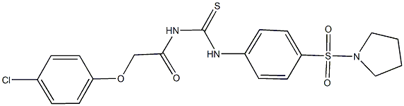 N-[(4-chlorophenoxy)acetyl]-N'-[4-(1-pyrrolidinylsulfonyl)phenyl]thiourea Struktur