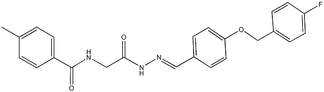 N-[2-(2-{4-[(4-fluorobenzyl)oxy]benzylidene}hydrazino)-2-oxoethyl]-4-methylbenzamide Struktur