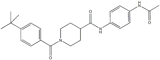 N-[4-(acetylamino)phenyl]-1-(4-tert-butylbenzoyl)-4-piperidinecarboxamide Struktur