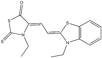 3-ethyl-4-[2-(3-ethyl-1,3-benzothiazol-2(3H)-ylidene)ethylidene]-2-thioxo-1,3-thiazolidin-5-one Struktur