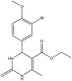 ethyl 4-[3-bromo-4-(methyloxy)phenyl]-6-methyl-2-oxo-1,2,3,4-tetrahydropyrimidine-5-carboxylate Struktur