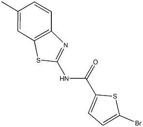 5-bromo-N-(6-methyl-1,3-benzothiazol-2-yl)-2-thiophenecarboxamide Struktur