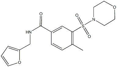 N-(2-furylmethyl)-4-methyl-3-(4-morpholinylsulfonyl)benzamide Struktur